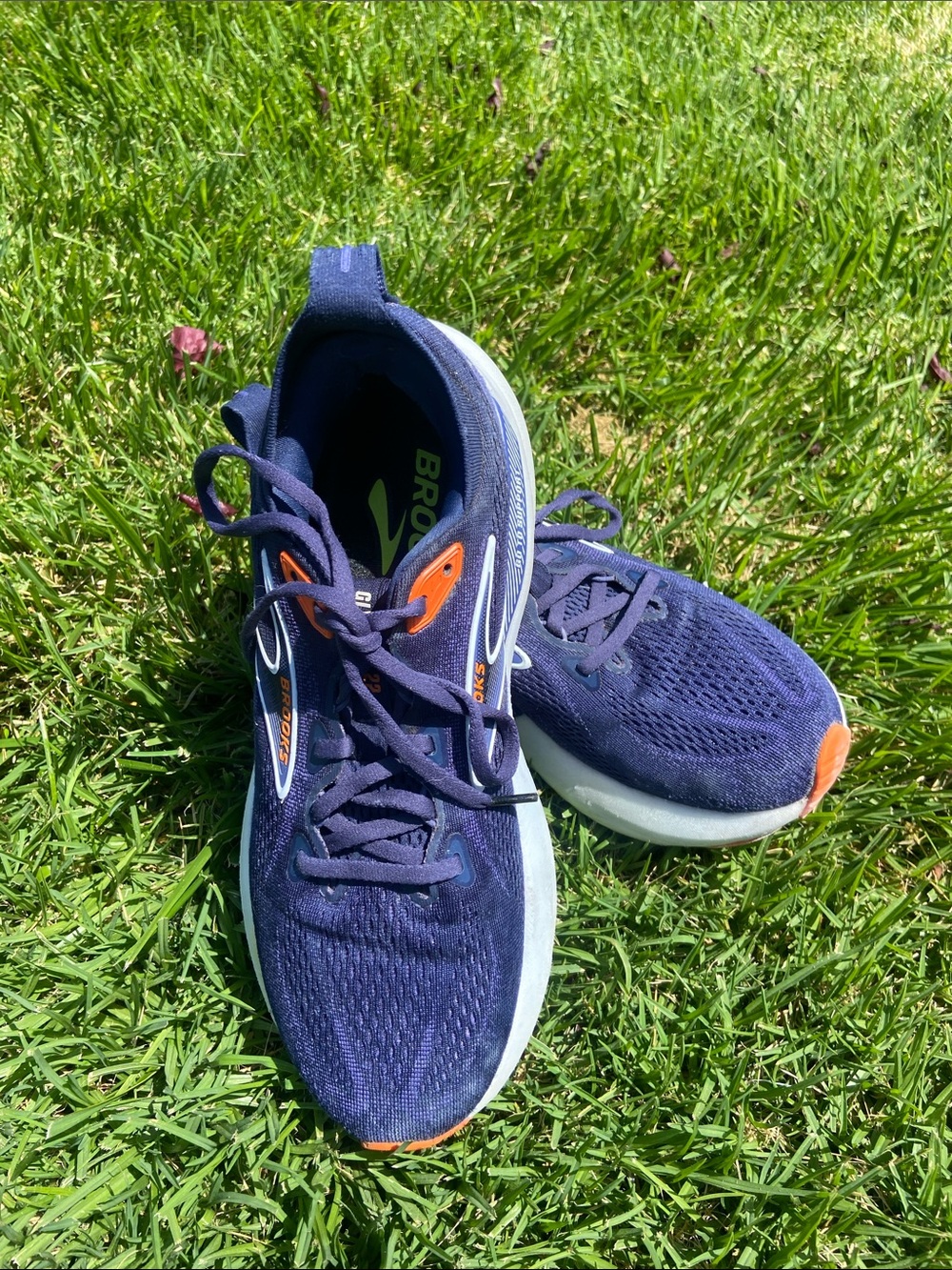 Brooks Navy Running Shoes with Orange Accents